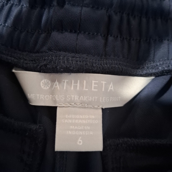 ATHLETA Navy Blue Metropolis Straight Leg Ankle Zip Athleisure Pants Size 6 NWT - Picture 9 of 13